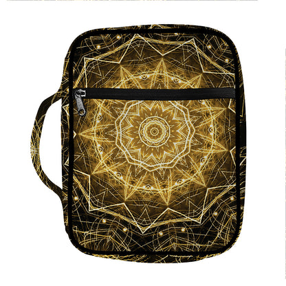 Gold Kaleidoscope Print Front Pocket Bible Bag