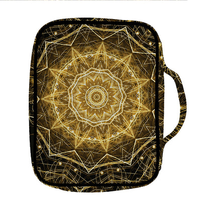 Gold Kaleidoscope Print Front Pocket Bible Bag