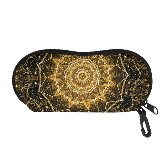 Gold Kaleidoscope Print Glasses Case