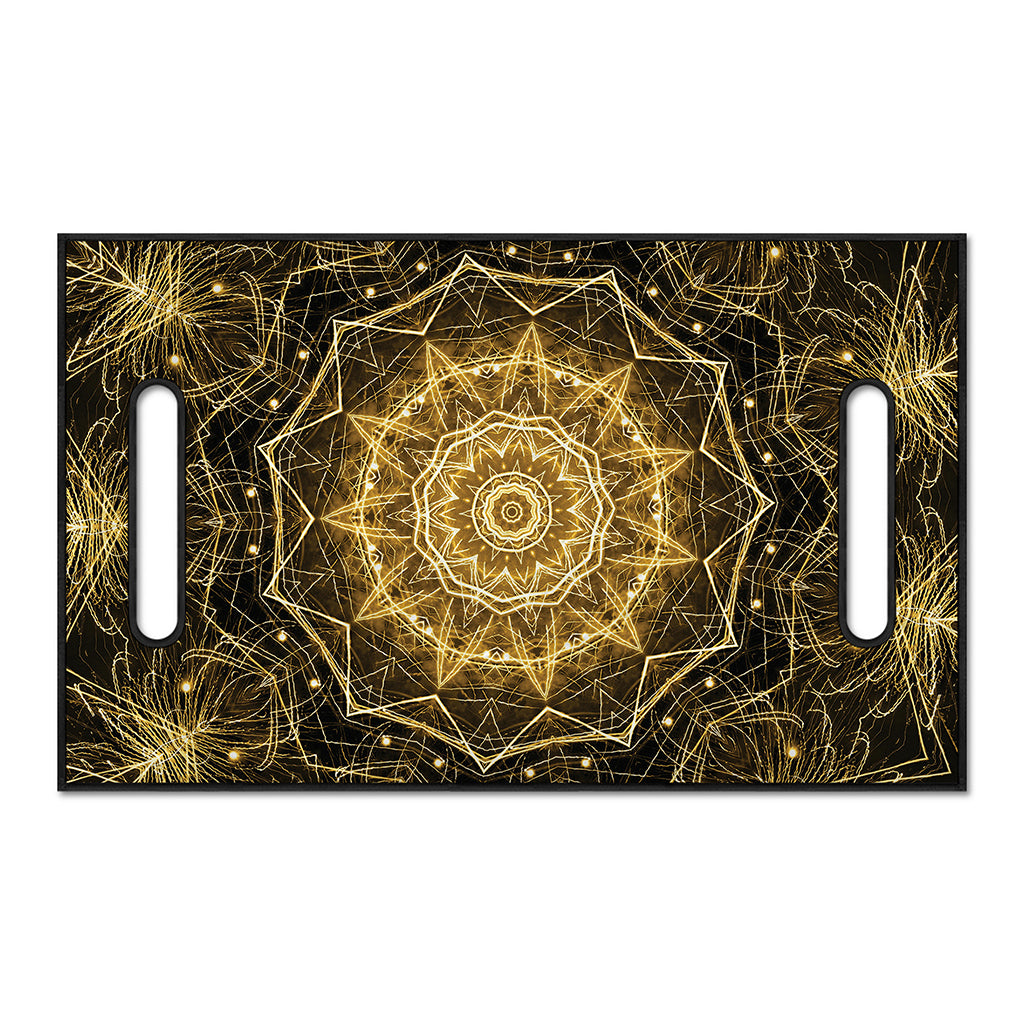Gold Kaleidoscope Print Golf Cart Seat Cover
