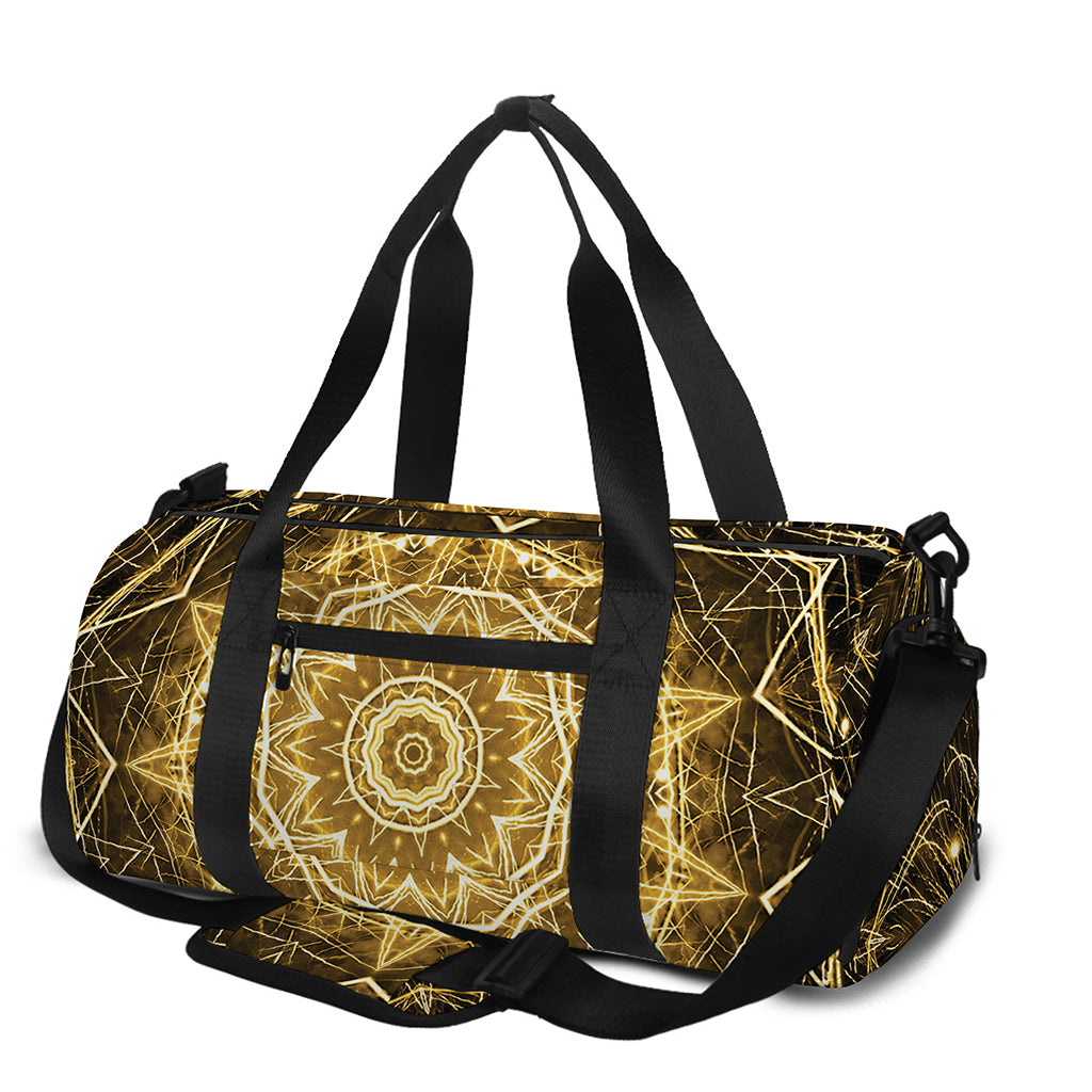 Gold Kaleidoscope Print Gym Bag