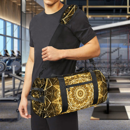 Gold Kaleidoscope Print Gym Bag