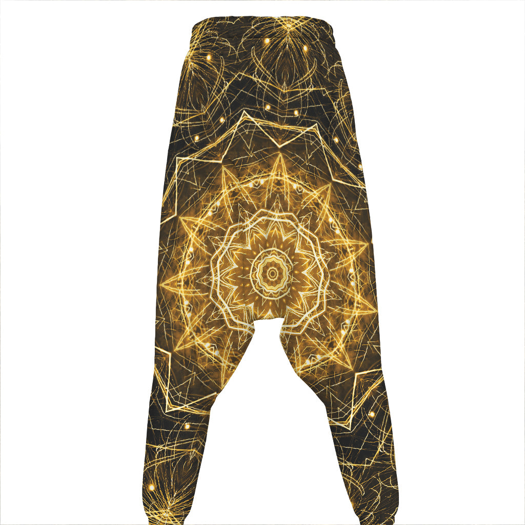 Gold Kaleidoscope Print Hammer Pants