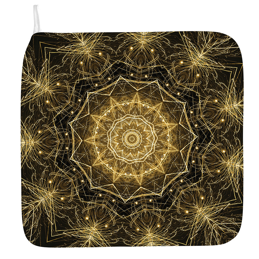 Gold Kaleidoscope Print Hand Towel