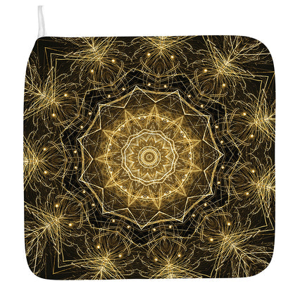 Gold Kaleidoscope Print Hand Towel