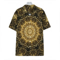 Gold Kaleidoscope Print Hawaiian Shirt