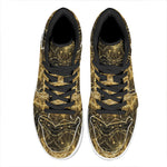 Gold Kaleidoscope Print High Top Leather Sneakers