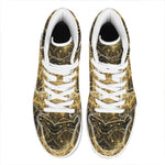 Gold Kaleidoscope Print High Top Leather Sneakers