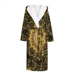 Gold Kaleidoscope Print Hooded Bathrobe