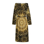 Gold Kaleidoscope Print Hooded Bathrobe