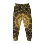 Gold Kaleidoscope Print Jogger Pants