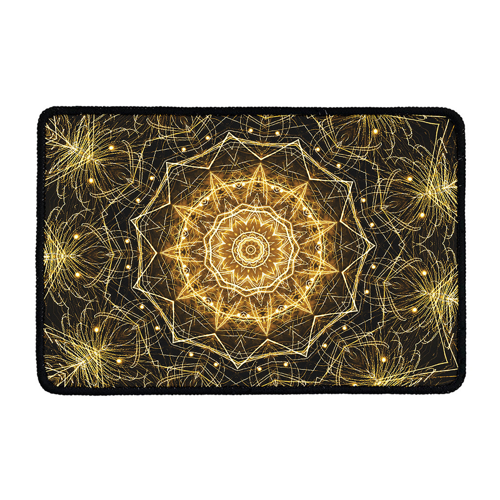 Gold Kaleidoscope Print Kitchen Mat