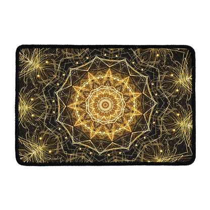 Gold Kaleidoscope Print Kitchen Mat