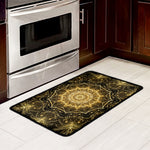 Gold Kaleidoscope Print Kitchen Mat