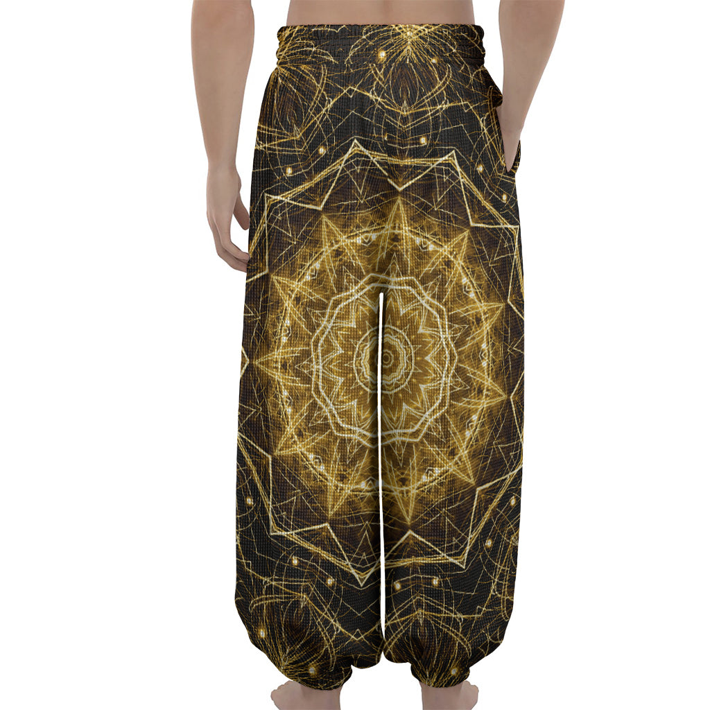 Gold Kaleidoscope Print Lantern Pants