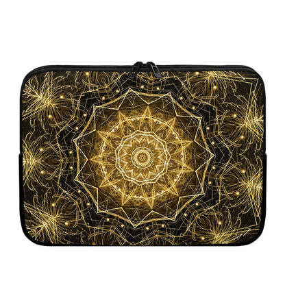 Gold Kaleidoscope Print Laptop Sleeve