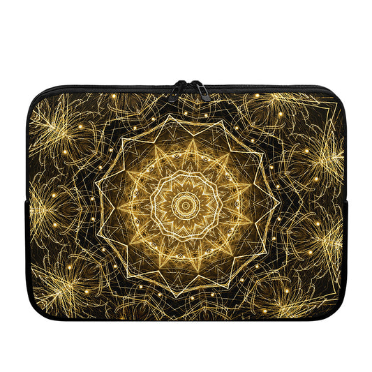 Gold Kaleidoscope Print Laptop Sleeve