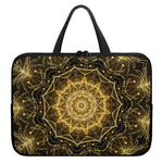 Gold Kaleidoscope Print Laptop Sleeve With Handle