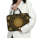 Gold Kaleidoscope Print Laptop Sleeve With Handle