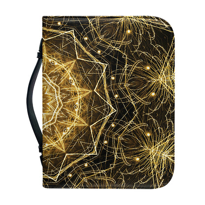 Gold Kaleidoscope Print Leather Bible Cover