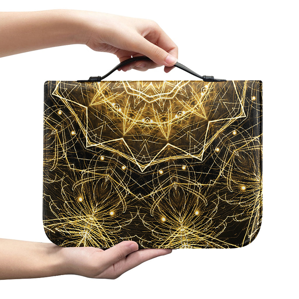 Gold Kaleidoscope Print Leather Bible Cover