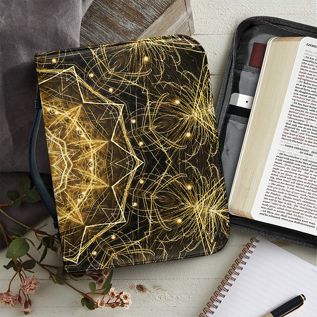 Gold Kaleidoscope Print Leather Bible Cover