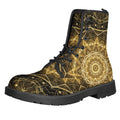Gold Kaleidoscope Print Lace-Up Boots