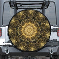 Gold Kaleidoscope Print Leather Spare Tire Cover