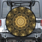 Gold Kaleidoscope Print Leather Spare Tire Cover