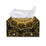 Gold Kaleidoscope Print Leather Tissue Box Cover