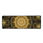 Gold Kaleidoscope Print Long Kitchen Mat