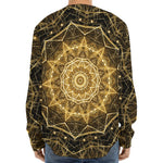 Gold Kaleidoscope Print Long Sleeve Baseball Jersey