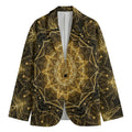 Gold Kaleidoscope Print Men's Blazer