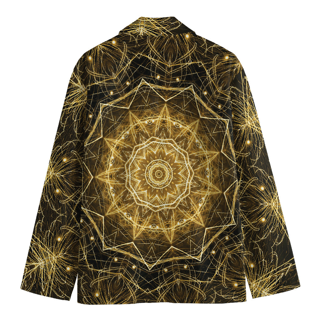 Gold Kaleidoscope Print Men's Blazer