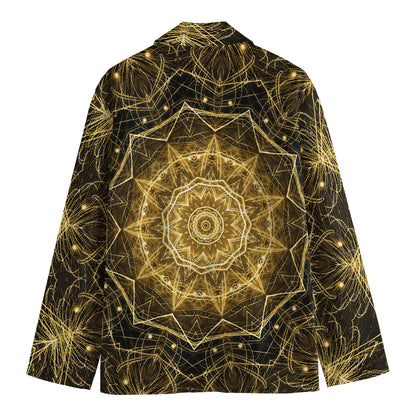 Gold Kaleidoscope Print Men's Blazer