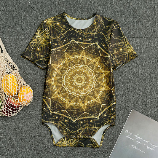 Gold Kaleidoscope Print Men's Bodysuit