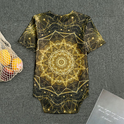 Gold Kaleidoscope Print Men's Bodysuit