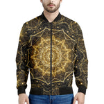 Gold Kaleidoscope Print Men's Bomber Jacket