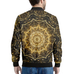 Gold Kaleidoscope Print Men's Bomber Jacket