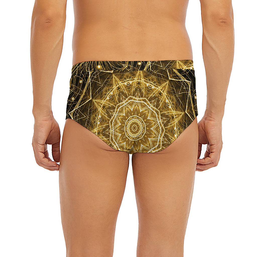 Gold Kaleidoscope Print Men's Briefs