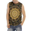 Gold Kaleidoscope Print Men's Fitness Tank Top