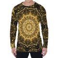 Gold Kaleidoscope Print Men's Long Sleeve T-Shirt