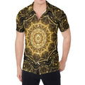 Gold Kaleidoscope Print Men's Shirt