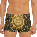 Gold Kaleidoscope Print Men's Short Boxer Briefs