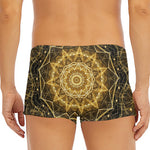Gold Kaleidoscope Print Men's Short Boxer Briefs