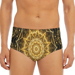 Gold Kaleidoscope Print Men's Triangle Swim Briefs