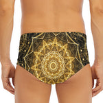 Gold Kaleidoscope Print Men's Triangle Swim Briefs