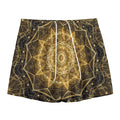 Gold Kaleidoscope Print Mesh Shorts