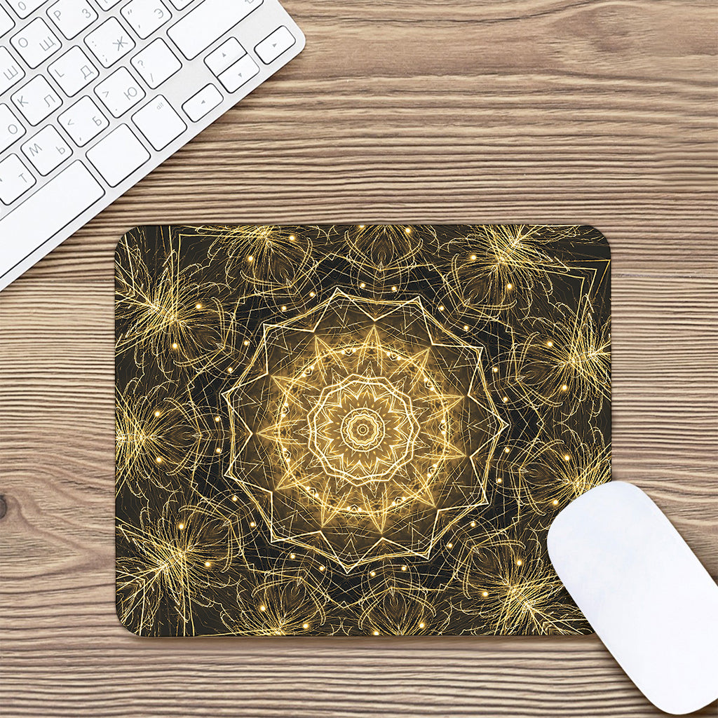 Gold Kaleidoscope Print Mouse Pad