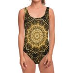 Gold Kaleidoscope Print One Piece Swimsuit